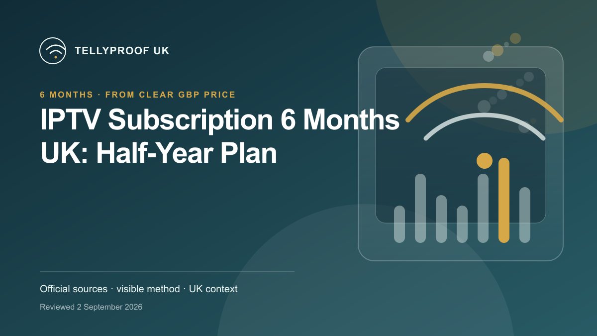 TellyProof 6 months IPTV subscription options for one to four screens in a UK home